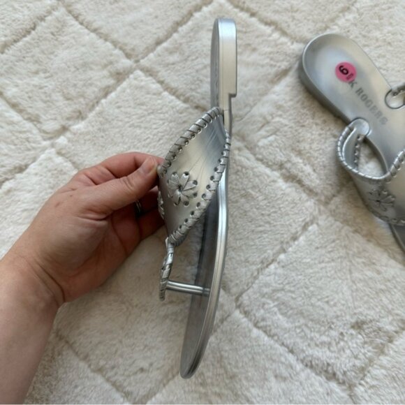 Jack Rodgers | Navajo Bahamas Jelly Silver Sandals | Size 6 - Picture 3 of 6